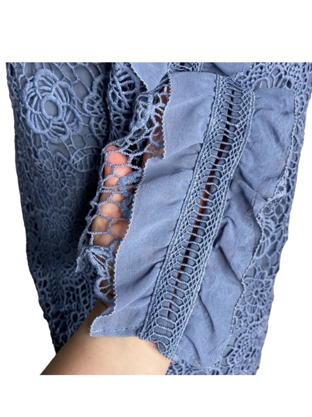 INA Lace Crochet Ruffle Blouse - Picture 7 of 9